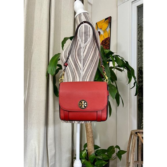 ♦️♦️ TORY BURCH AUTHENTIC DEEP RED ALASTAIR RUNWAY SADDLE BAG ♦️♦️ - Picture 12 of 16